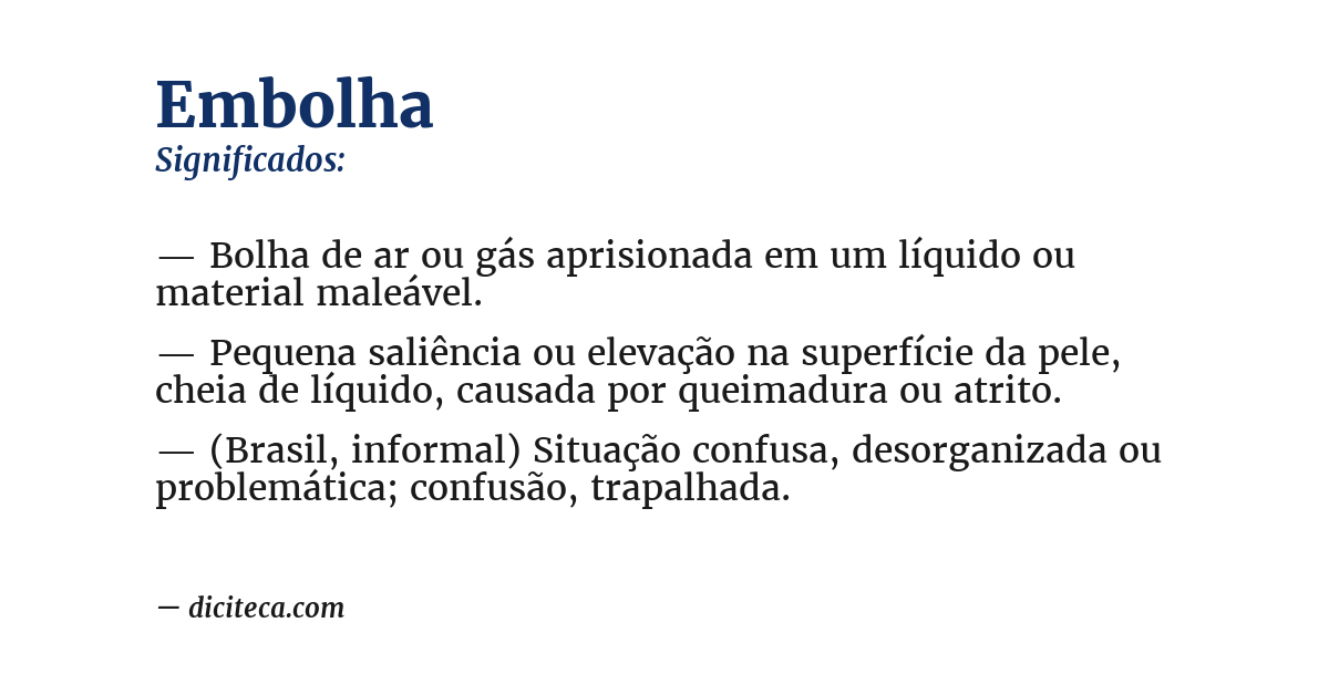 Significado de embolha