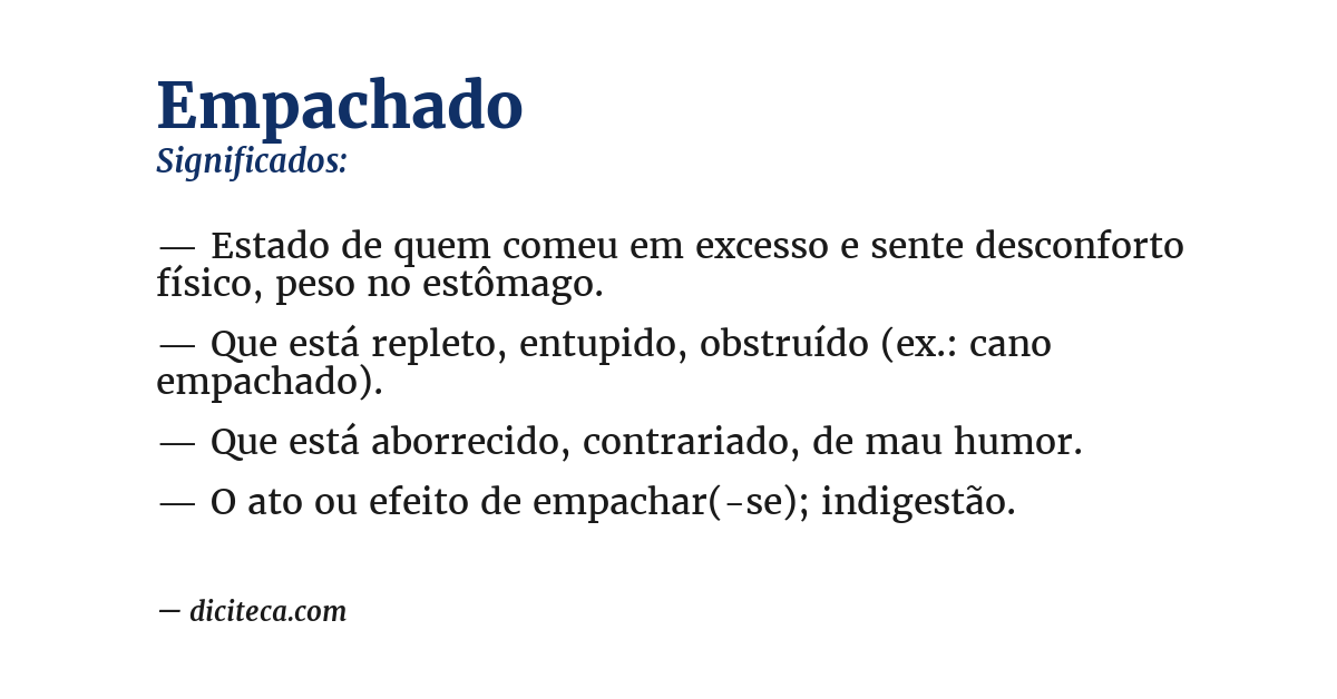 Significado de empachado