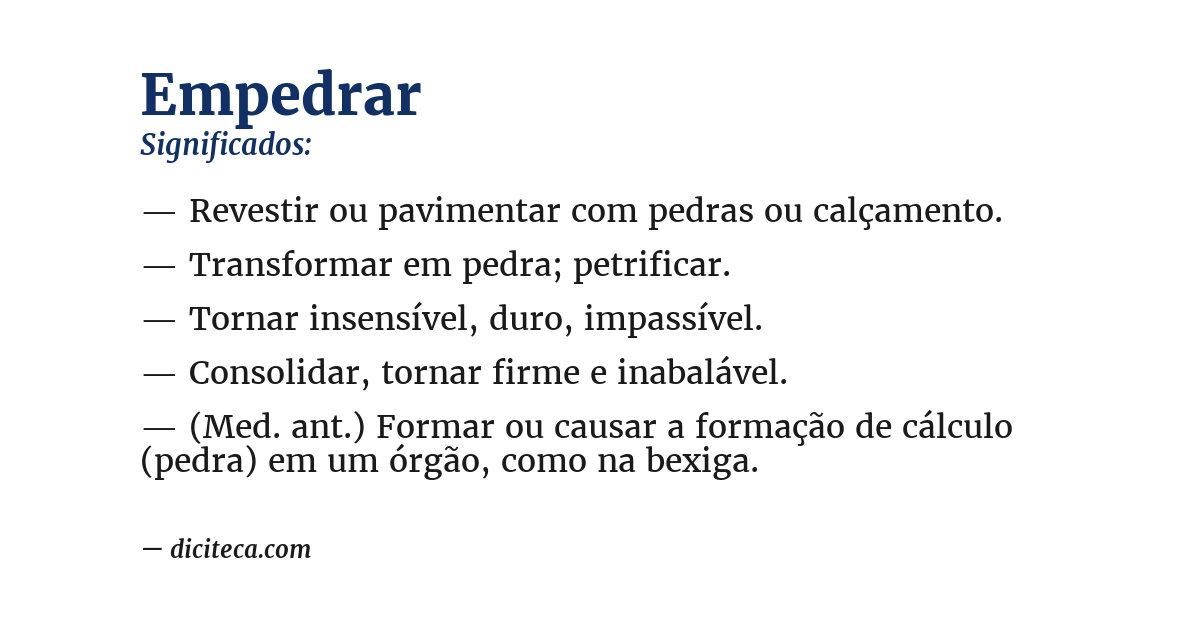 Significado de empedrar