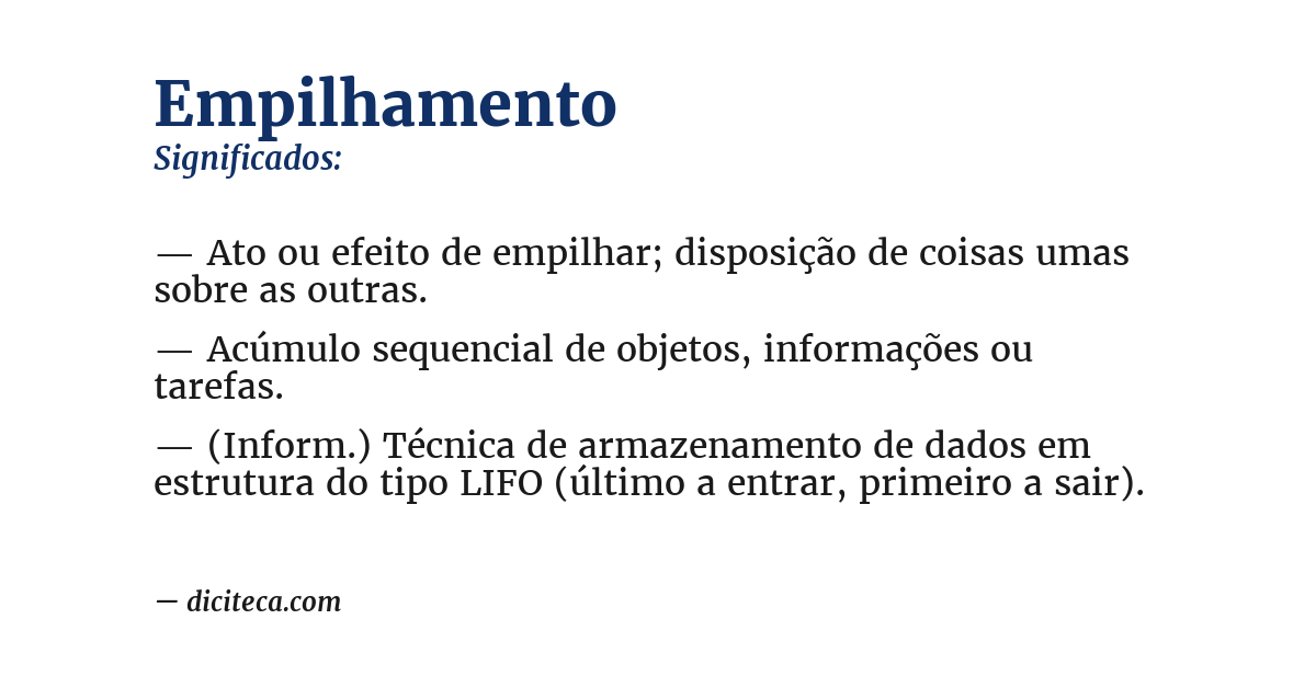 Significado de empilhamento