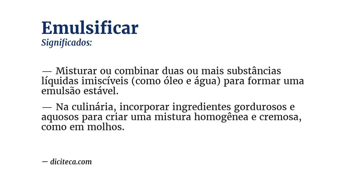 Significado de emulsificar