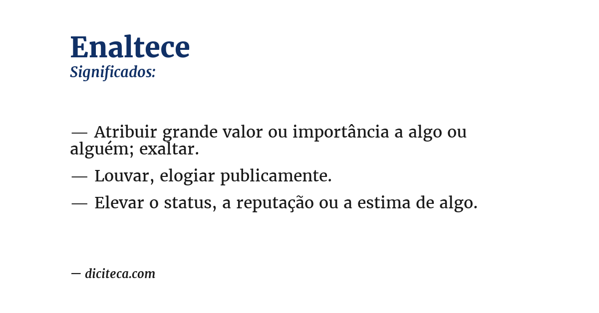 Significado de enaltece