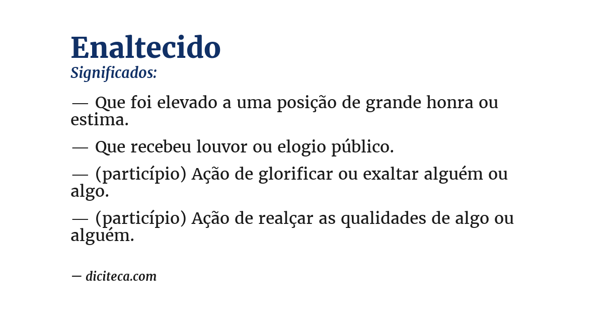 Significado de enaltecido