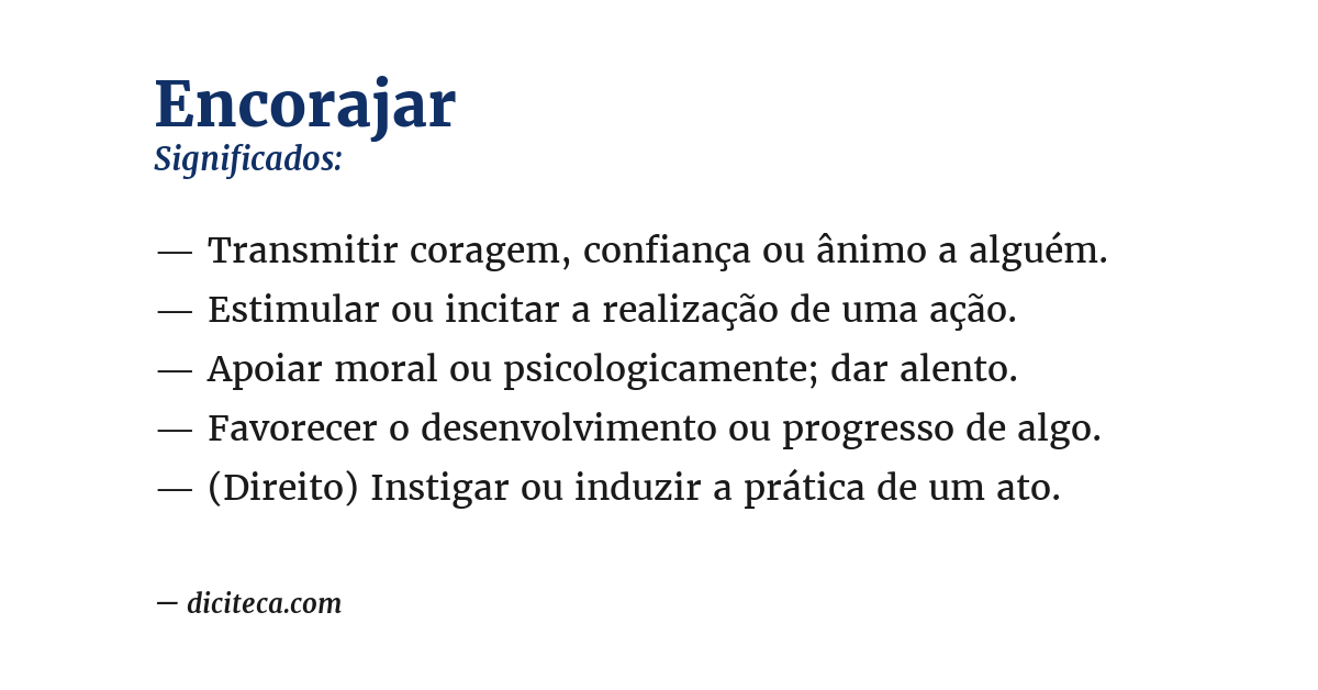 Significado de encorajar