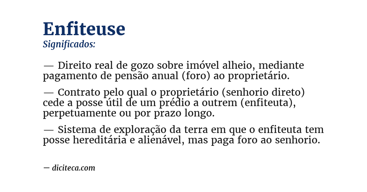 Significado de enfiteuse