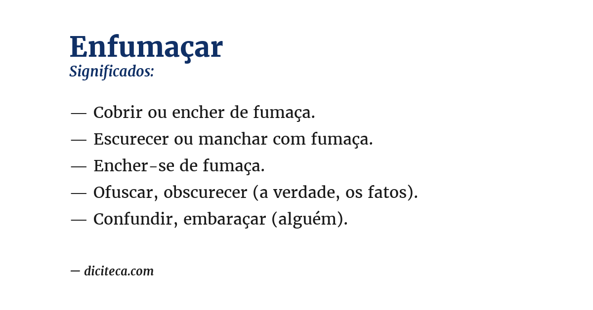 Significado de enfumaçar