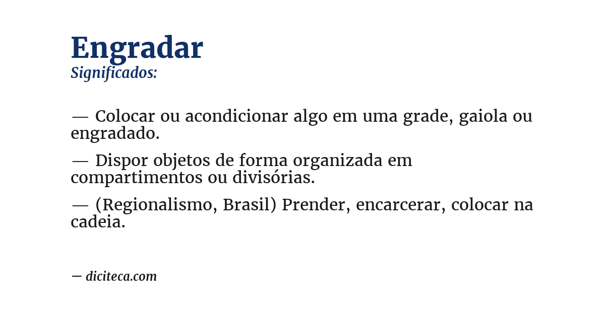 Significado de engradar