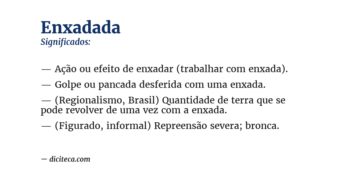 Significado de enxadada