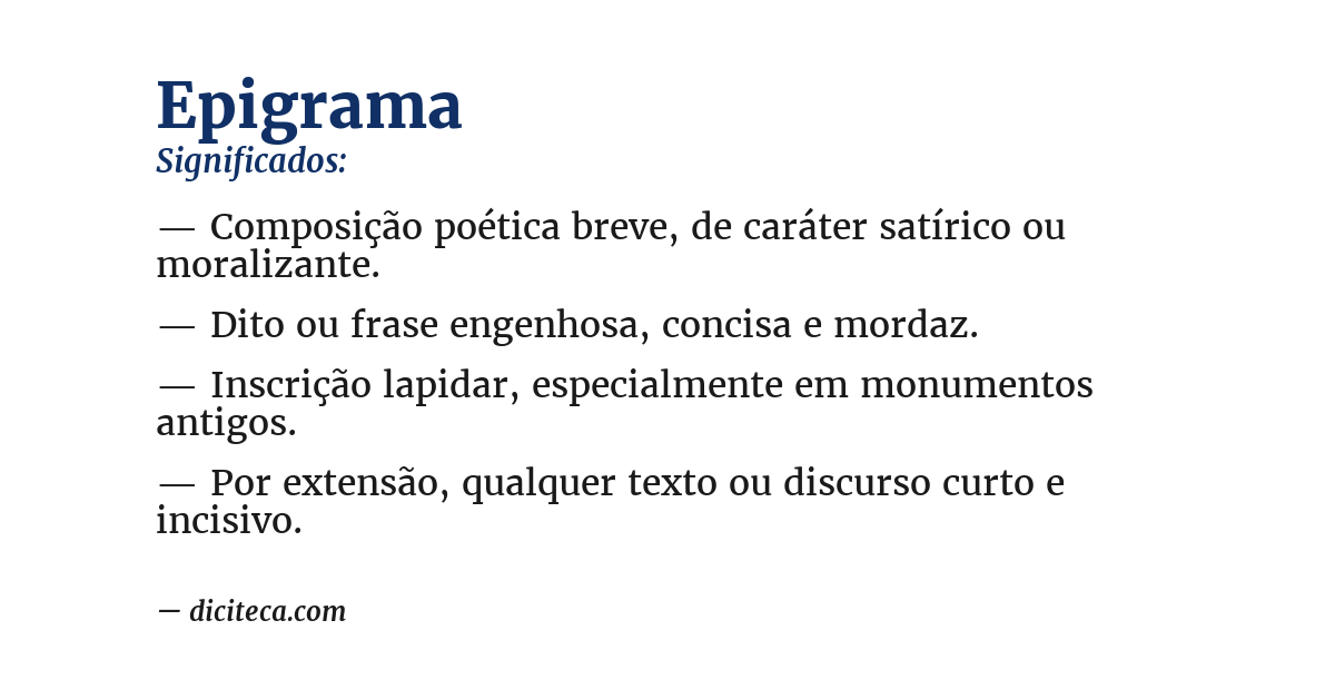 Significado de epigrama