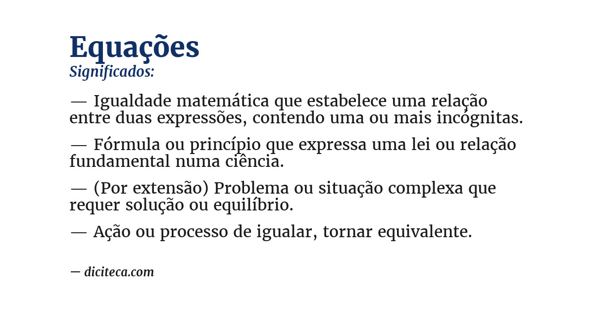 Significado de equações