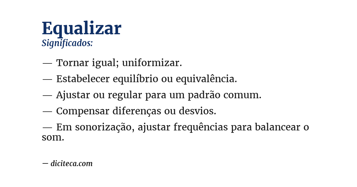 Significado de equalizar