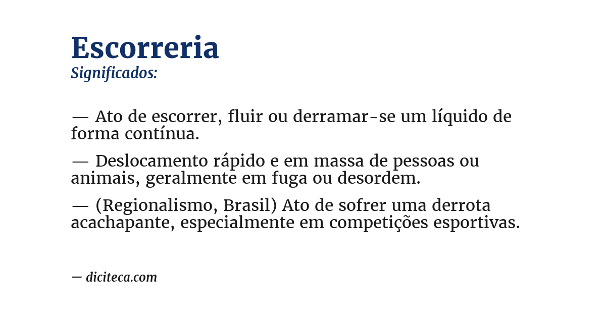 Significado de escorreria