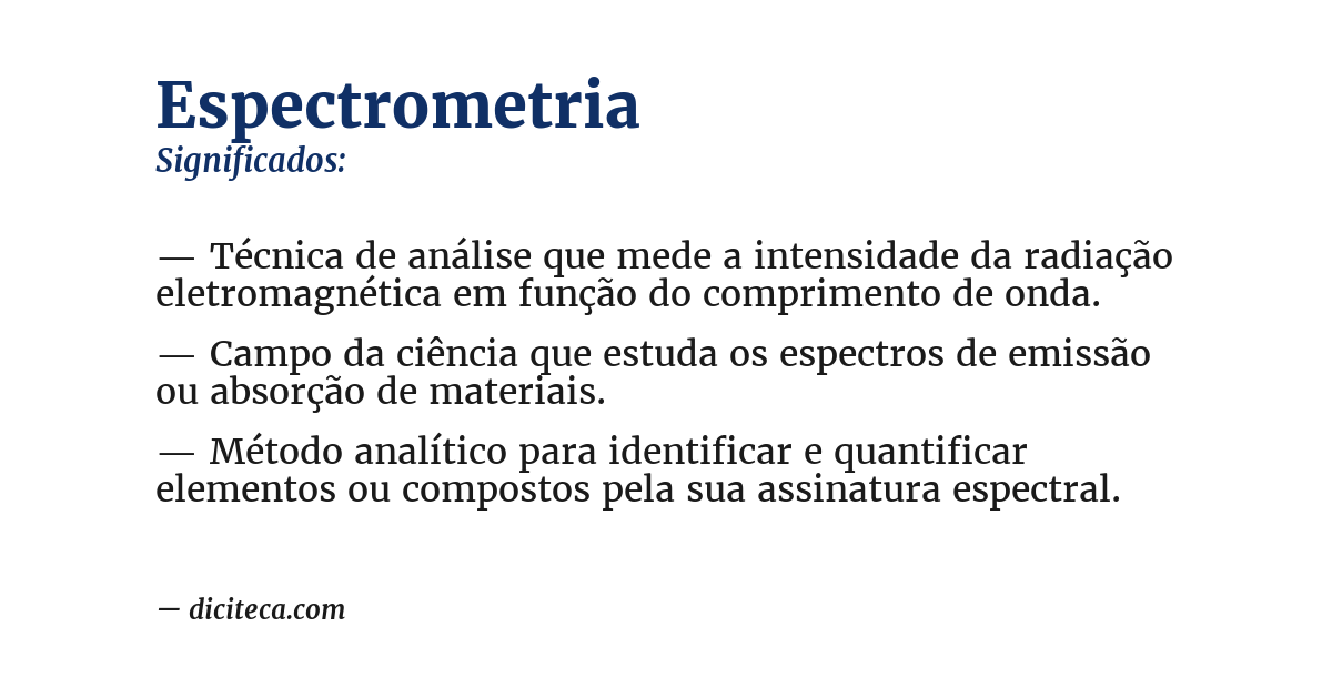 Significado de espectrometria