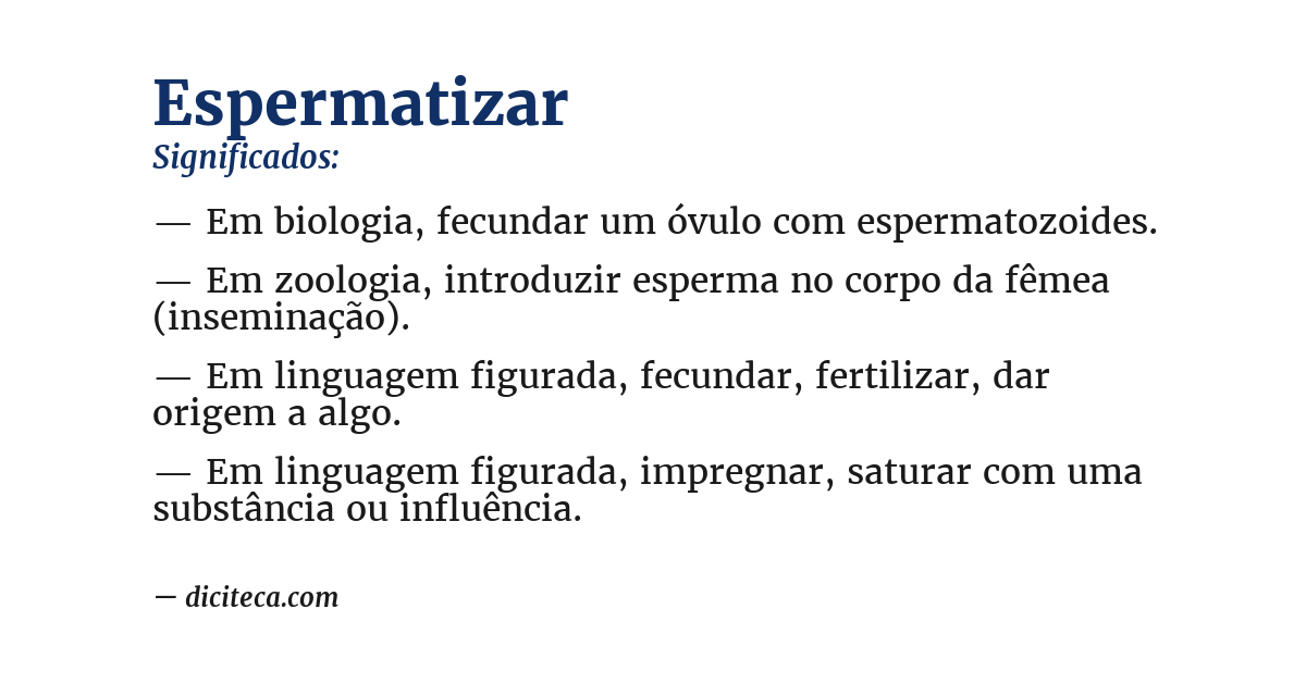 Significado de espermatizar