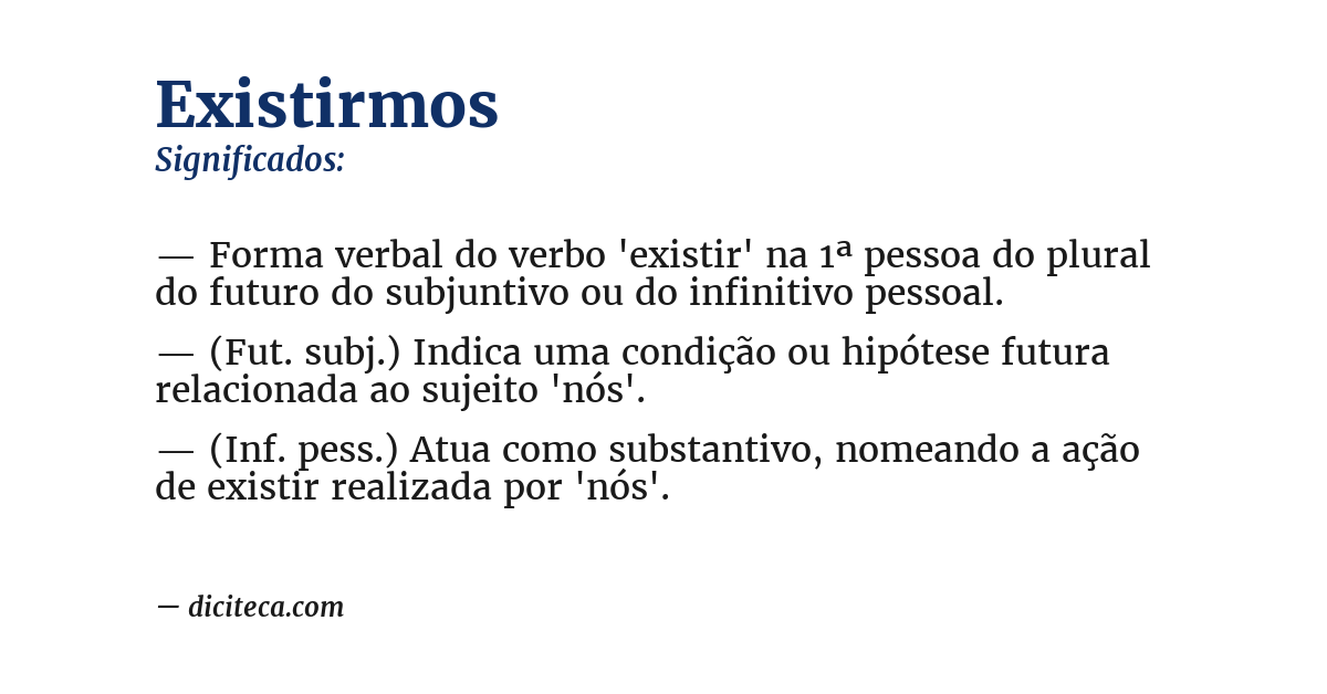 Significado de existirmos