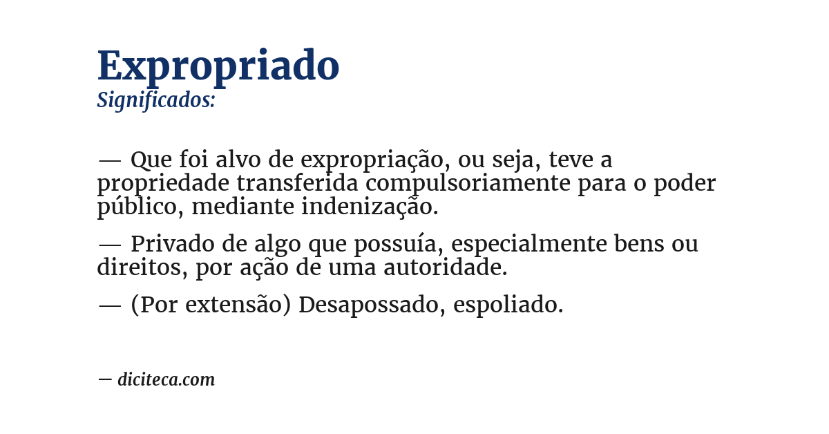 Significado de expropriado