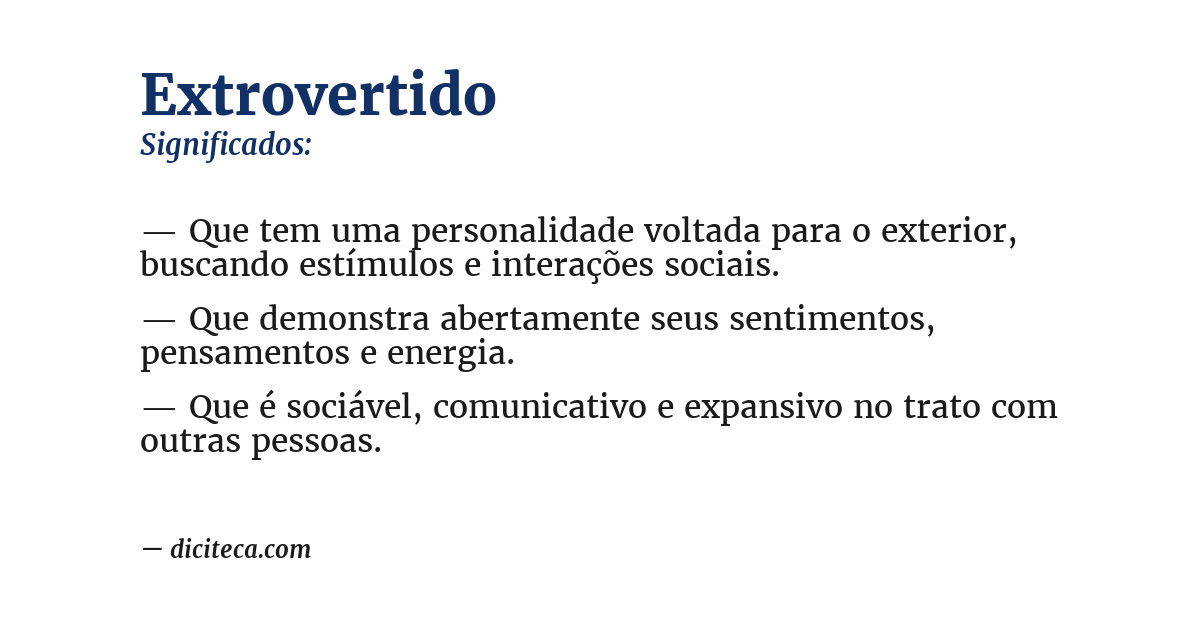 Significado de extrovertido