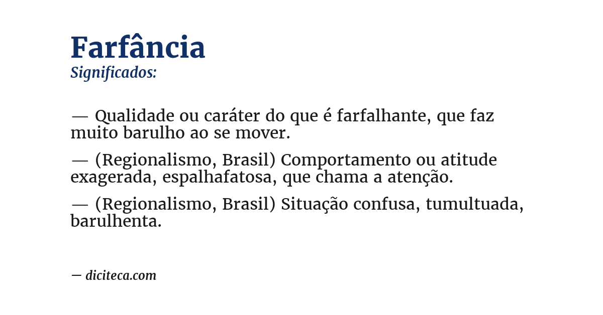 Significado de farfância