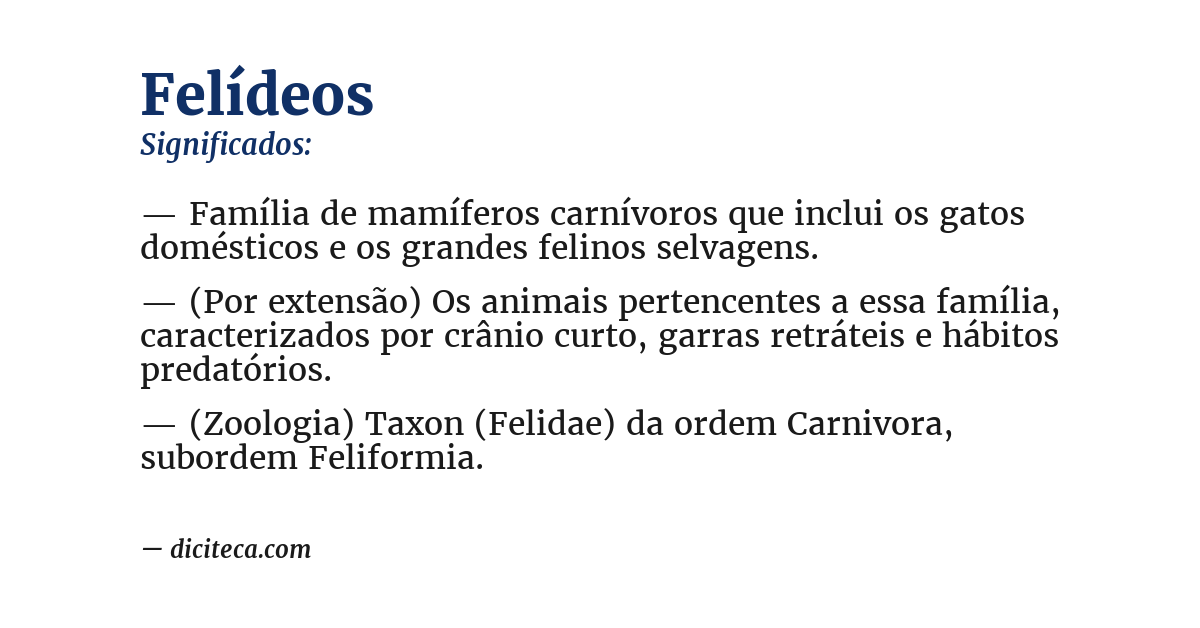 Significado de felídeos