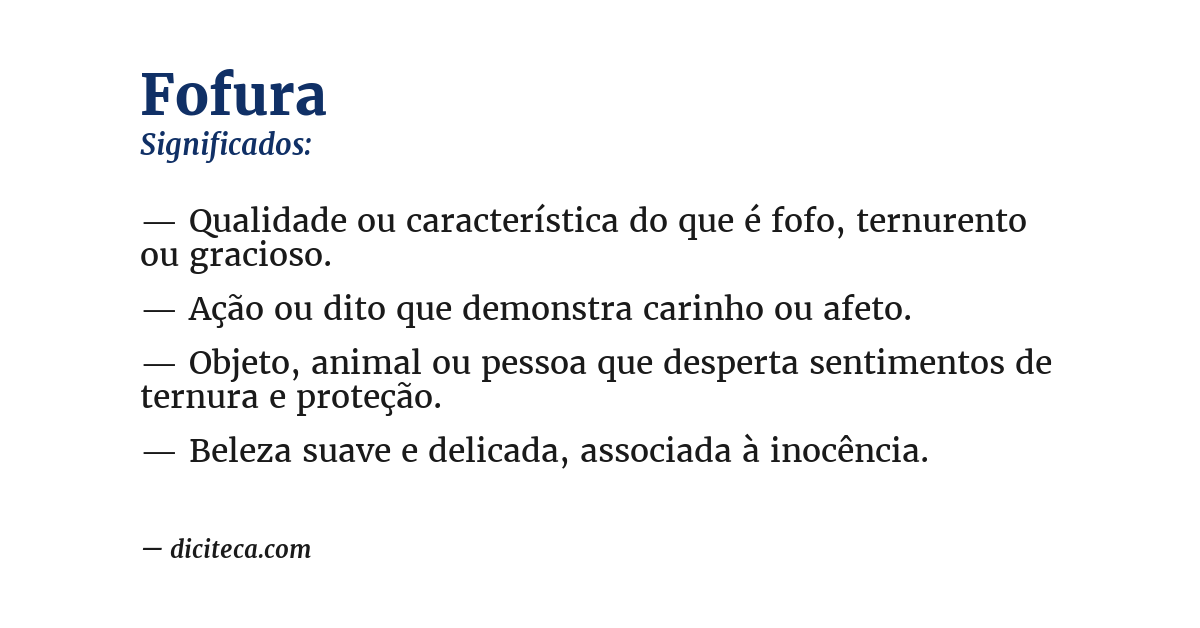 Significado de fofura