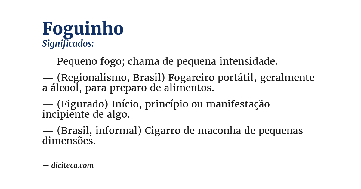 Significado de foguinho