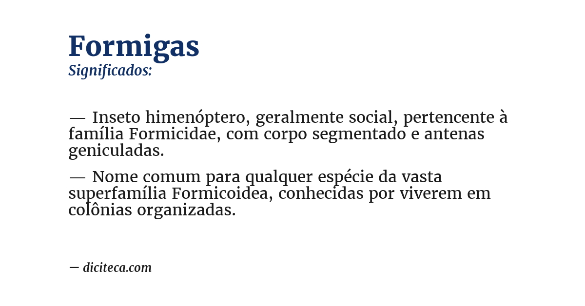 Significado de formigas
