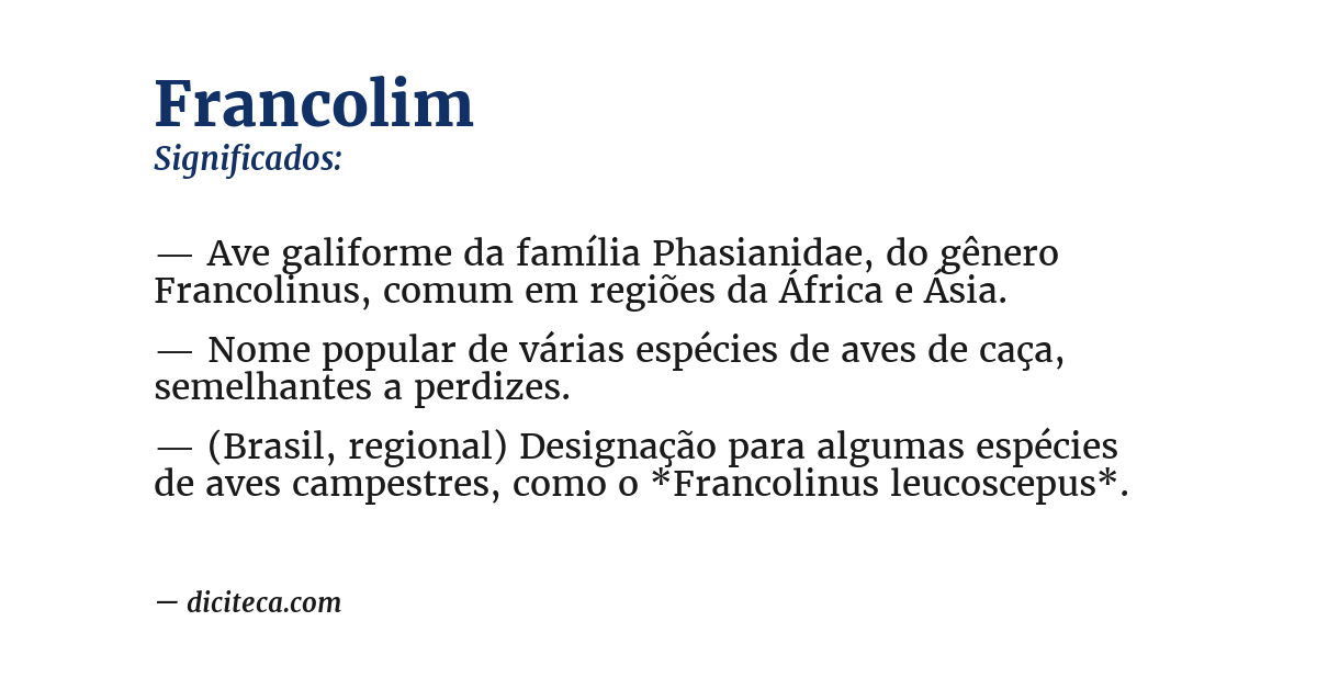 Significado de francolim