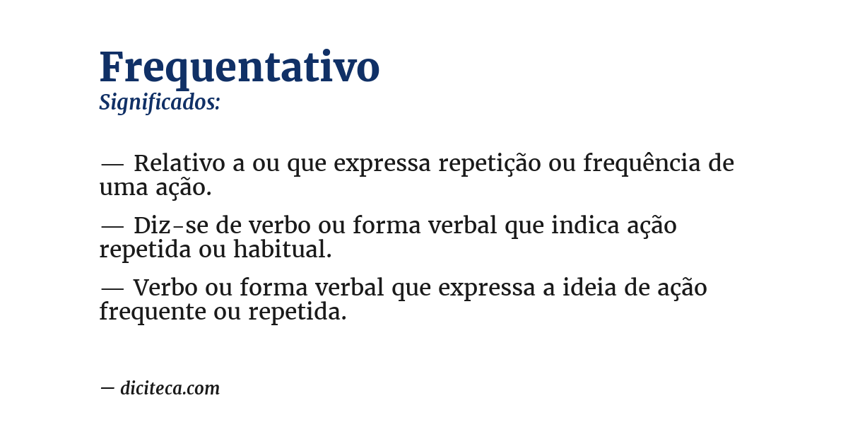Significado de frequentativo