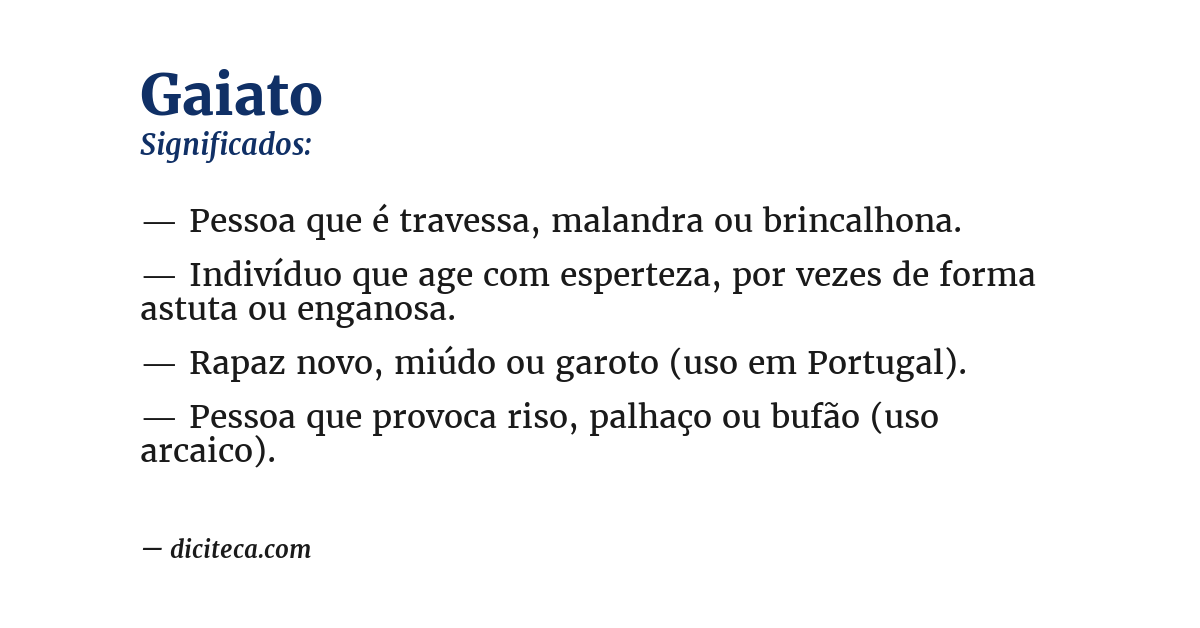 Significado de gaiato