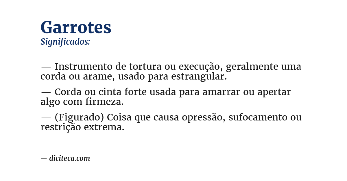 Significado de garrotes