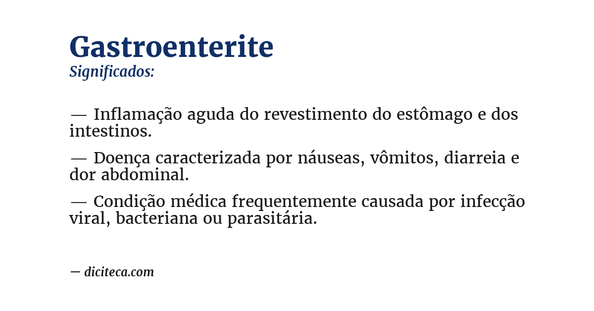 Significado de gastroenterite