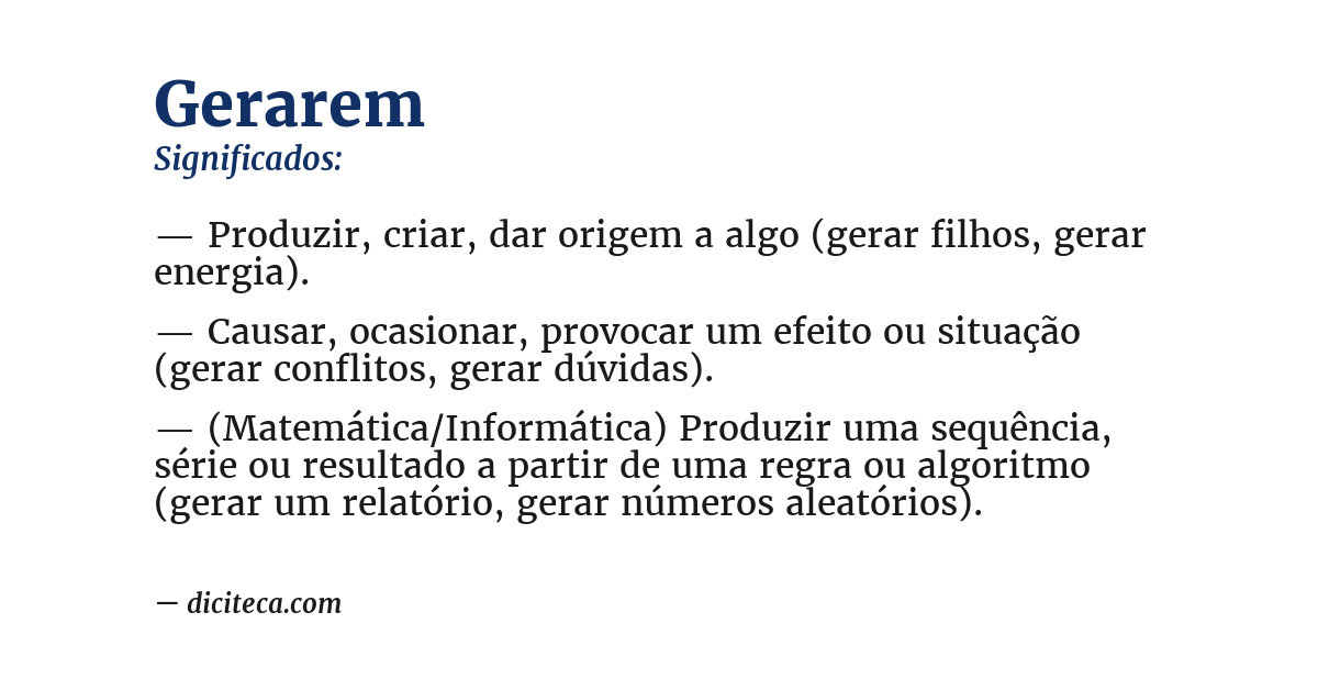 Significado de gerarem