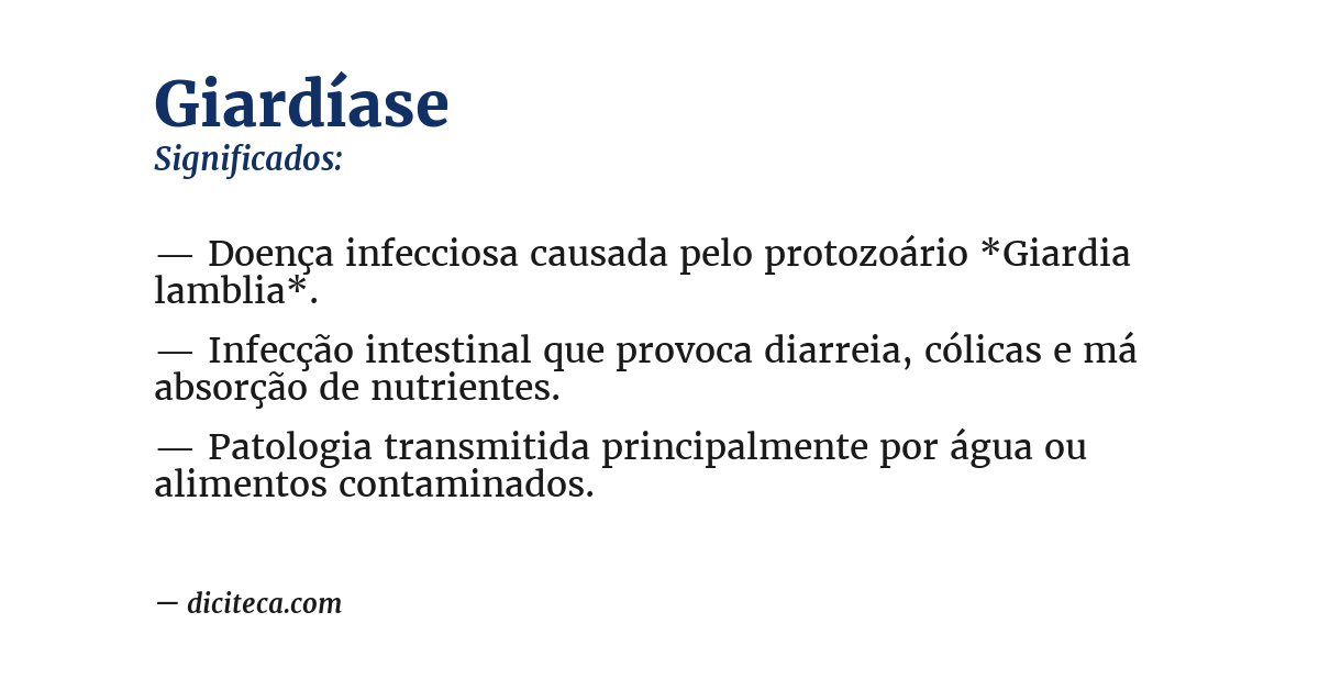 Significado de giardíase
