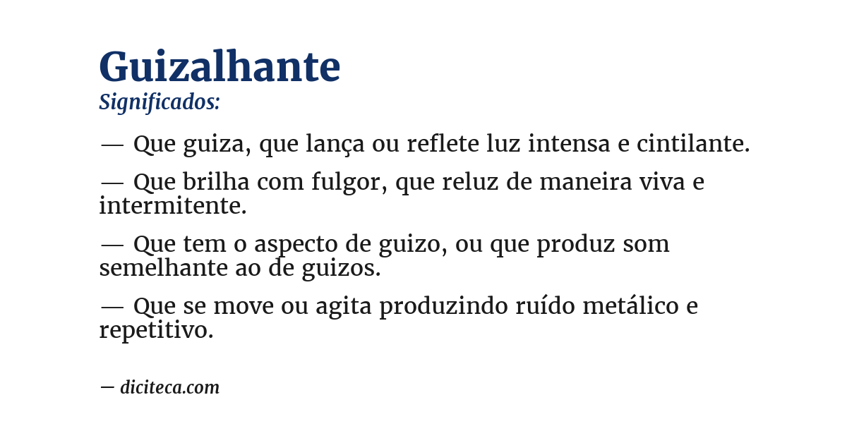 Significado de guizalhante
