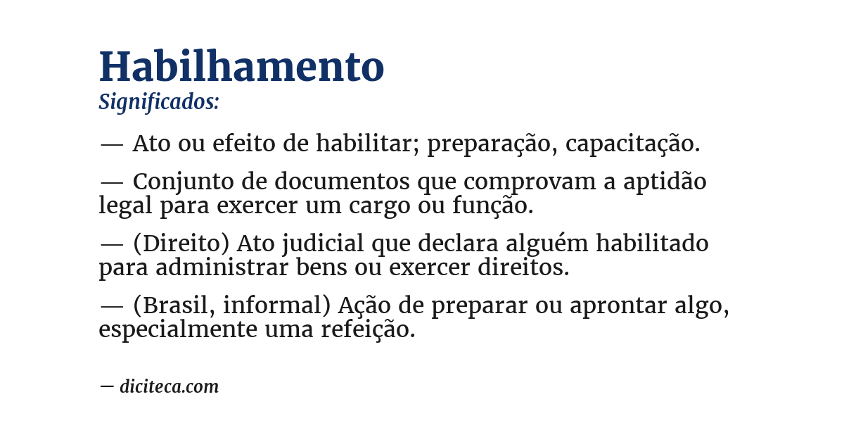 Significado de habilhamento