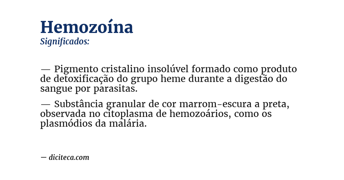 Significado de hemozoína