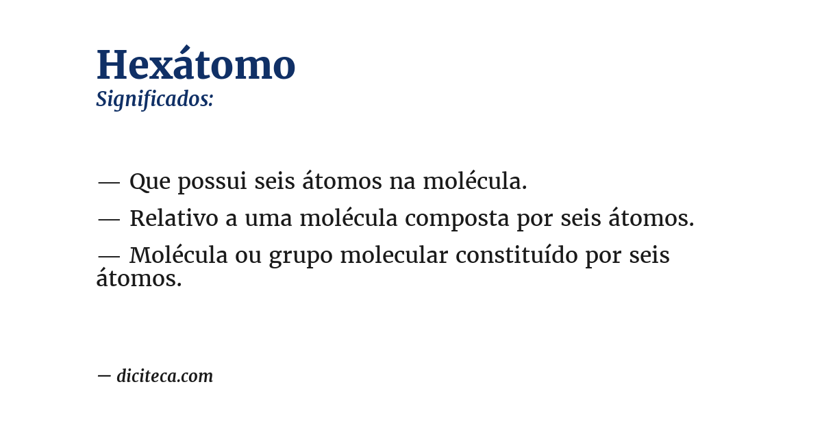 Significado de hexátomo