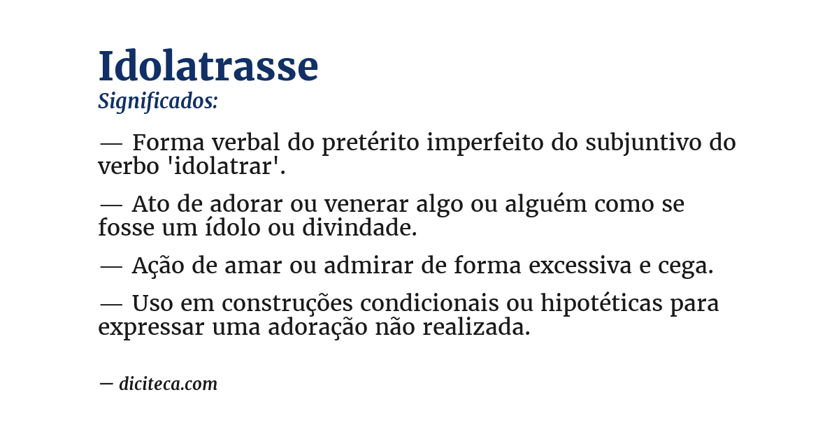 Significado de idolatrasse