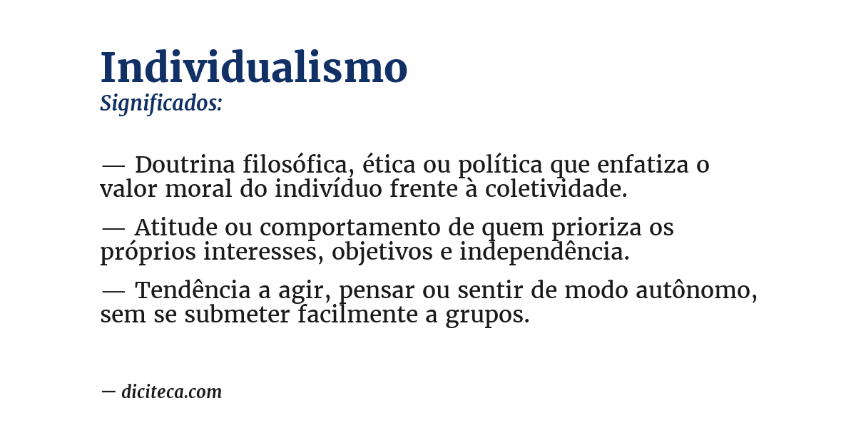 Significado de individualismo