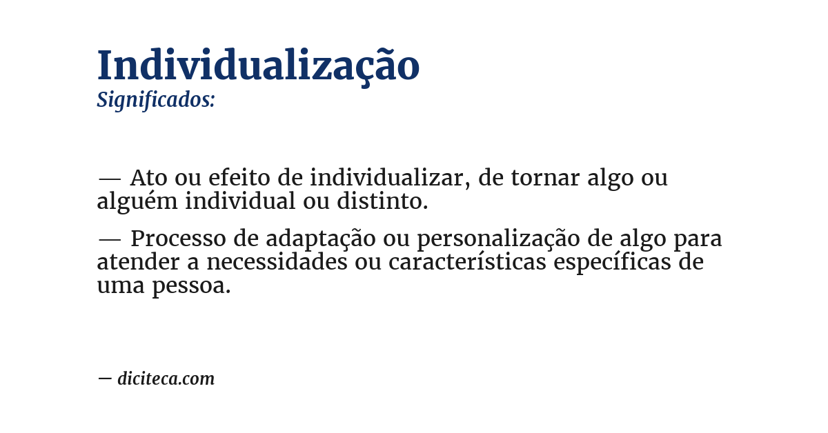 Significado de individualização