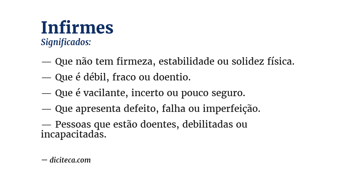 Significado de infirmes