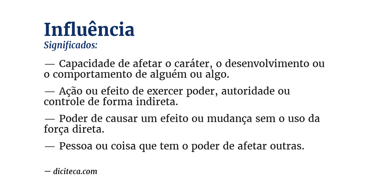 Significado de influência