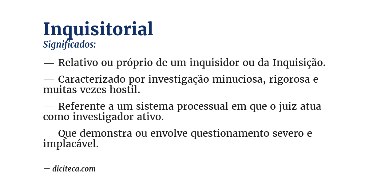 Significado de inquisitorial