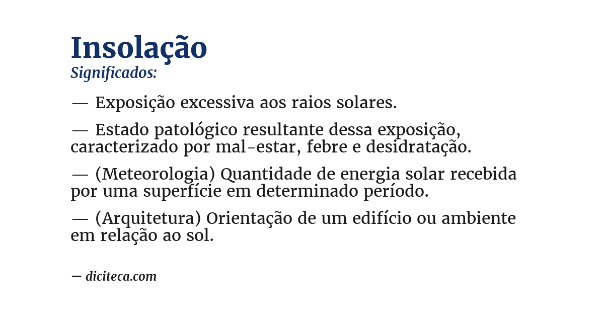 Significado de insolação