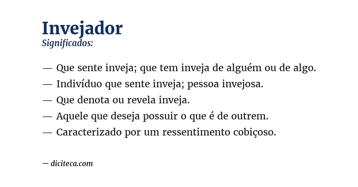 Significado de invejador