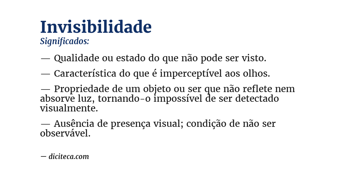 Significado de invisibilidade