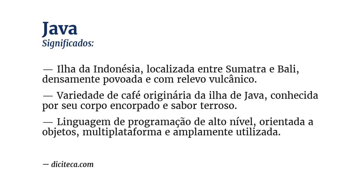 Significado de java