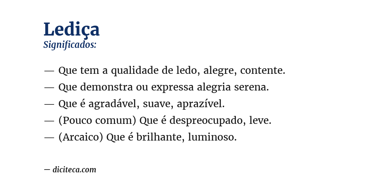 Significado de lediça