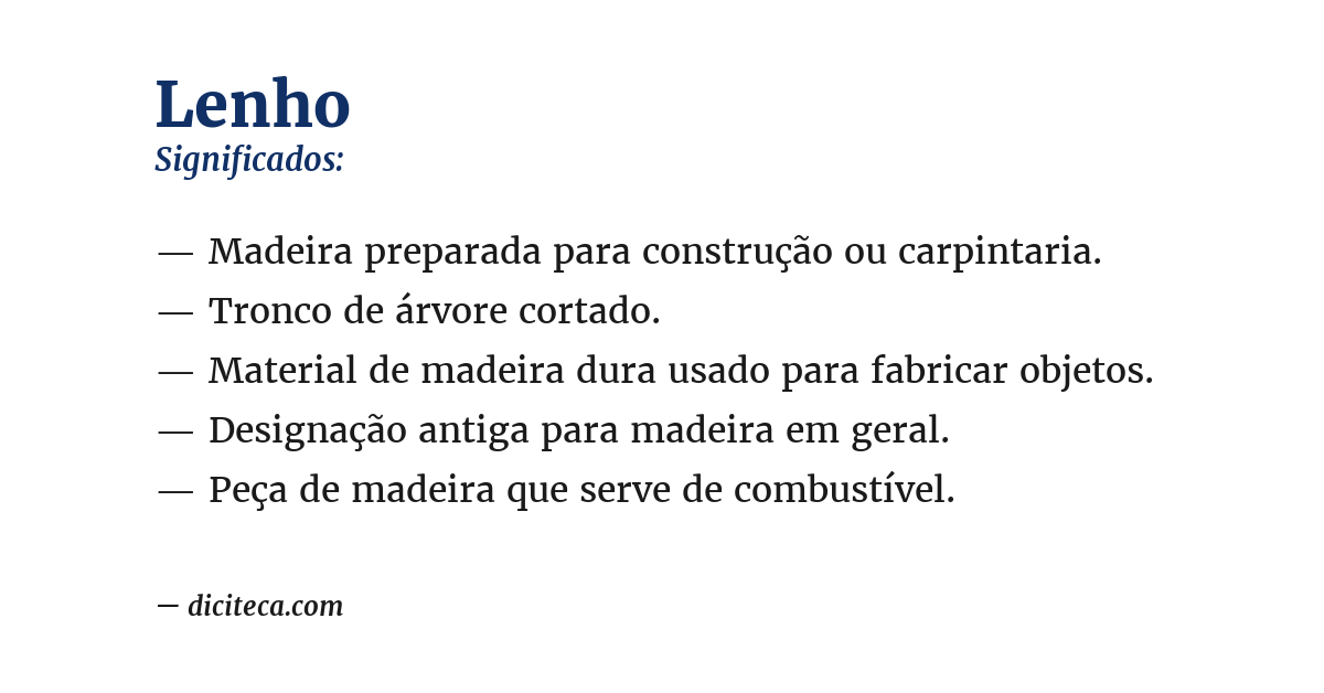 Significado de lenho