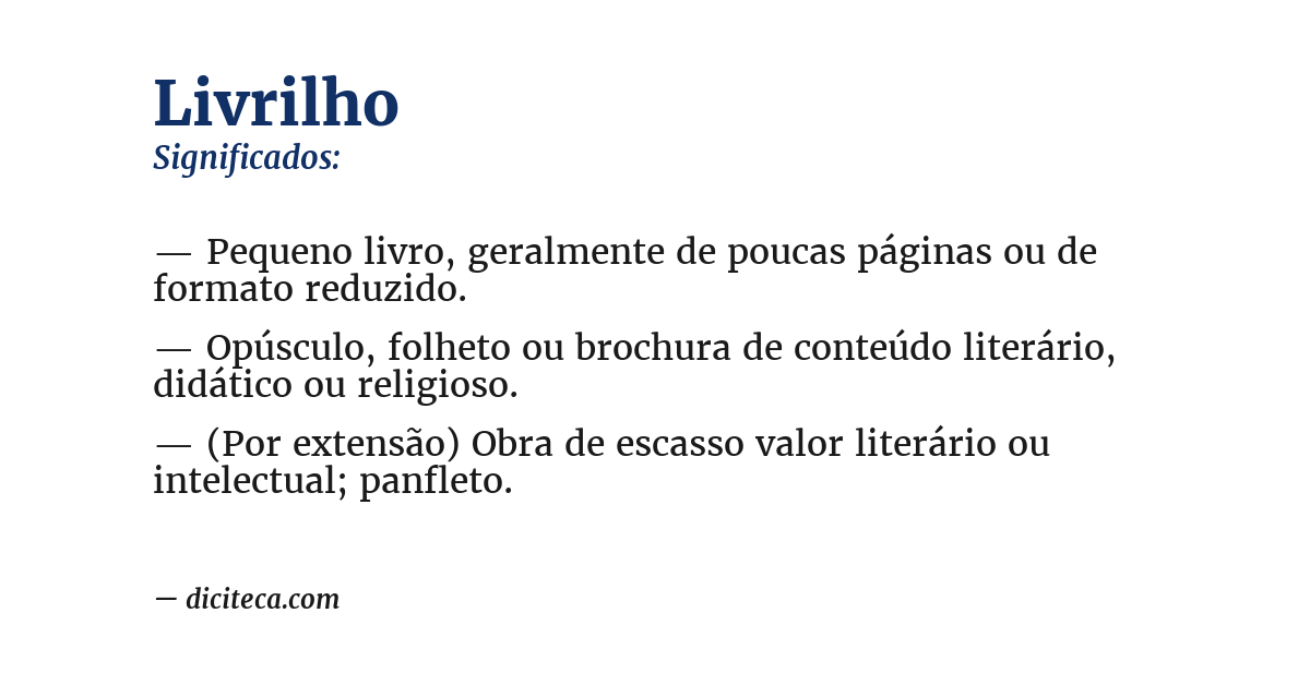 Significado de livrilho